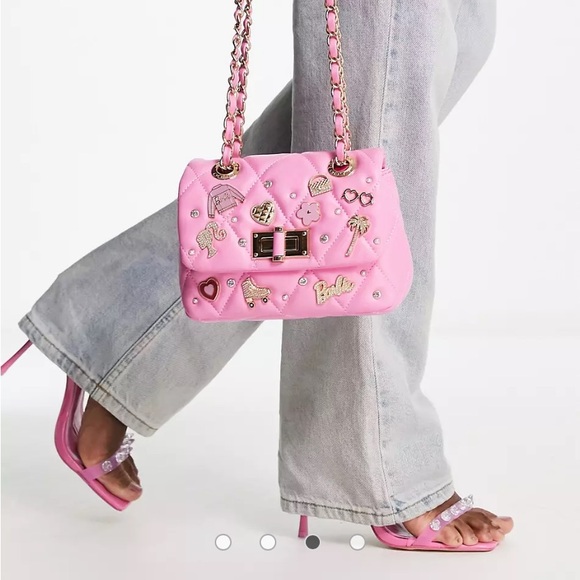 ALDO x Barbie quilted crossbody bag with Barbie charms in hot pink NWT - Picture 3 of 5